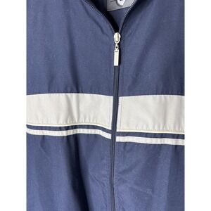 Blue White Lightweight Jacket Large Zip Front Imperfect Weatherproof Performance